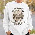 He Owns The Cattle On A Thousand Hills Psalm 50 Vintage Sweatshirt Gifts for Him