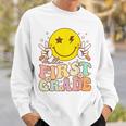Hello First Grade Hippie Smile Face 1St Grade Back To School Sweatshirt Gifts for Him