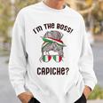 Im The Boss Capiche Italian Woman Bun Italy Meme On Back Sweatshirt Gifts for Him