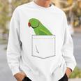 Indian Ringneck Parakeet Parrot Male Fake Pocket Sweatshirt Gifts for Him