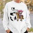 Kids Im 6 Cute Horse Riding Cowgirl 6Th Birthday Girls Sweatshirt Gifts for Him