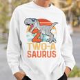 Kids Two A Saurus Rex 2Nd Birthday Dinosaur 2 Year Old Boys Sweatshirt Gifts for Him