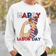 Labor Day Rosie The Riveter American Flag Woman Usa Sweatshirt Gifts for Him