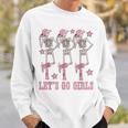 Lets Go Girls Dancing Skeleton Cowgirl Bachelorette Party Dancing Funny Gifts Sweatshirt Gifts for Him