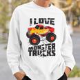 I Love Monster Trucks Cute Bigfoot Trucks Sweatshirt Gifts for Him