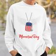 Memorial Day Proud Remembrance Day Dog Tags Chain Servicemen Sweatshirt Gifts for Him