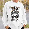 Messy Bun Hat Howdy Rodeo Western Country Southern Cowgirl Sweatshirt Gifts for Him