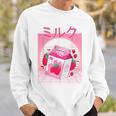 Milk Shake Carton Funny Japanese Kawaii Strawberry Retro 90S 90S Vintage Designs Funny Gifts Sweatshirt Gifts for Him