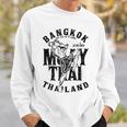 Muay Thai Kickboxing Bangkok Thailand Distressed Graphic Kickboxing Funny Gifts Sweatshirt Gifts for Him