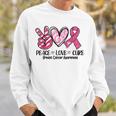 Peace Love Cure Breast Cancer Pink Ribbon Awareness Sweatshirt Gifts for Him
