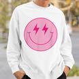 Pink Smile Face Cute Happy Lightning Smiling Face Sweatshirt Gifts for Him