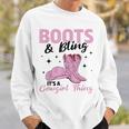 Rodeo Western Country Southern Cowgirl Hat Boots & Bling Sweatshirt Gifts for Him