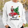 Shih Tzu Ride Red Truck Christmas Pajama Sweatshirt Gifts for Him