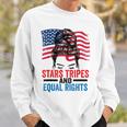 Stars Stripes And Equal Rights Messy Bun Equal Rights Funny Gifts Sweatshirt Gifts for Him