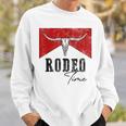 Vintage Bull Skull Western Life Country Rodeo Time Sweatshirt Gifts for Him