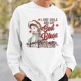 Western Cowgirl I Just Smile And Say God Bless Sweatshirt Gifts for Him
