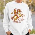 Wild As Heck Cute & Fun Retro Cowgirl Pinup Riding A Horse Sweatshirt Gifts for Him