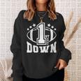 1St Birthday Football Touchdown-First Year Down Themed Party Sweatshirt Gifts for Her