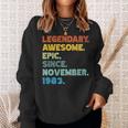 40Th Birthday Legendary Awesome Epic Since November 1983 Sweatshirt Gifts for Her