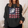 4Th Of July Rugby American Flag Vintage Sports Patriotic Sweatshirt Gifts for Her