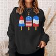 4Th Of July Ice Pops Red White Blue American Flag Patriotic Sweatshirt Gifts for Her