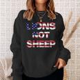 4Th Of July Lions Not Sheep Vintage American Patriot Flag Sweatshirt Gifts for Her