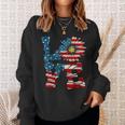 4Th Of July Love Peace Sunflower Patriotic American Flag Usa Sweatshirt Gifts for Her
