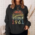 62 Year Old Awesome Since July 1961 62Th Birthday Sweatshirt Gifts for Her