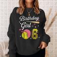 6Th Birthday Girl Softball Player Themed Six 6 Years Old Softball Funny Gifts Sweatshirt Gifts for Her