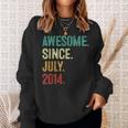 9 Year Old Awesome Since July 2014 9Th Birthday Sweatshirt Gifts for Her