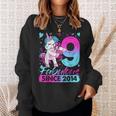 9 Years Old Flossing Unicorn Gifts 9Th Birthday Girl Party Sweatshirt Gifts for Her