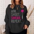 Aim Shoot Swear Repeat - Darts Sweatshirt Gifts for Her