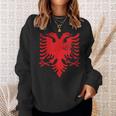 Albanian Flag Double Headed Eagle Albania Flag Sweatshirt Gifts for Her