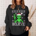 Alien Believe Ugly Christmas Sweater Sweatshirt Gifts for Her