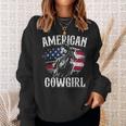 American Cowgirl Rodeo Barrel Racing Horse Riding Girl Gift Sweatshirt Gifts for Her