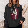 American Flag Baseball Red White Blue 4Th Of July Boys Men Sweatshirt Gifts for Her