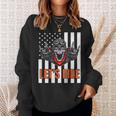 American Flag Skeleton Biker Motorcycle - Design On Back Biker Funny Gifts Sweatshirt Gifts for Her