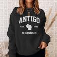 Antigo Wisconsin Wi Vintage State Athletic Style Sweatshirt Gifts for Her
