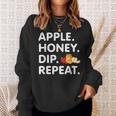 Apple Honey Dip Repeat Rosh Hashanah Jewish New Year Sweatshirt Gifts for Her