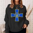 Ato Cross Tryzub Ukraine Army Emblem Flag President Zelensky Sweatshirt Gifts for Her