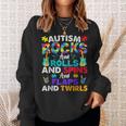 Autism Rocks And Rolls Autism Awareness Month Sweatshirt Gifts for Her