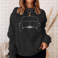 Autobianchi Bianchina Classic Car White Outline Graphic Sweatshirt Gifts for Her