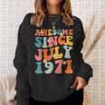Awesome Since July 1971 Hippie Retro Groovy Birthday Sweatshirt Gifts for Her