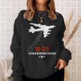 B52 Stratofortress Tech Drawing Cold War Bomber Sweatshirt Gifts for Her