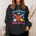 Baseball Or Softball Gender Reveal Baby Party Boy Girl Sweatshirt Gifts for Her