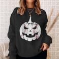 Baseball Player Scary Pumpkin Vintage Costume Halloween Pumpkin Funny Gifts Sweatshirt Gifts for Her
