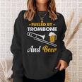 Beer Fueled By Trombone And Beer Trombone Musician Beer Drinker Sweatshirt Gifts for Her
