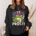 Beer Funny 4Th Of July Us Flag Prost Frog With Beer Sweatshirt Gifts for Her