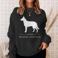 Belgian Laekenois Dog White Silhouette Sweatshirt Gifts for Her