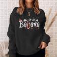 Believe Christmas Santa Claus Reindeer Candy Cane Xmas Sweatshirt Gifts for Her